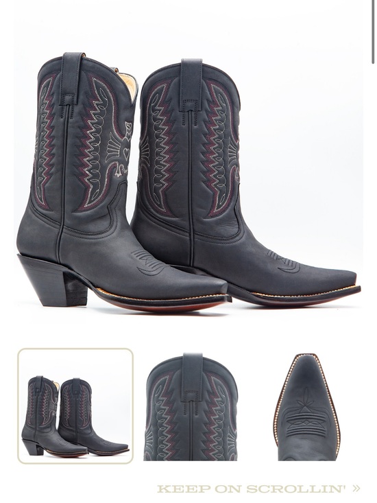 Heritage Boot Co. Shoes - Heritage Boot Co. Black Cowboy Boots with Red Stitching